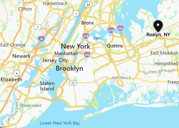 Roslyn, NY map - web design