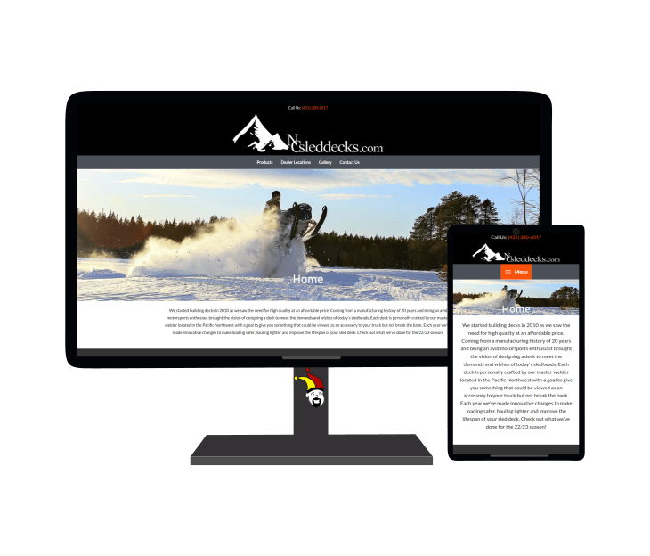 North Cascade Sled Decks Arlington wa web design portfolio