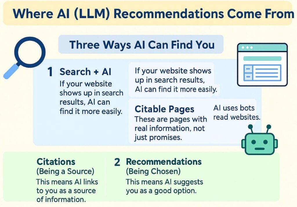 where ai llm recommendations come from