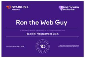 seo backlink management exam certification