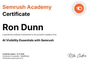 semrush ai visibility certification