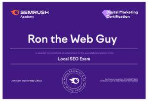 semrush local seo exam certification