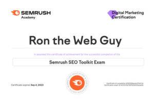 semrush seo toolkit exam certificate